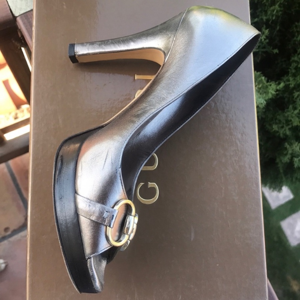 GUCCI 💫 Platform Silver Horsebit heels - Picture 5 of 8